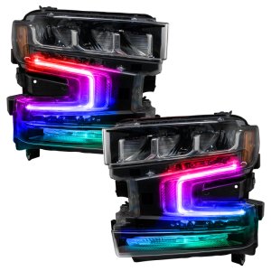 Chevrolet Silverado 1500 Headlight DRL Upgrade Kit - ORACLE Lighting - ColorSHIFT RGB+W - `19-`21